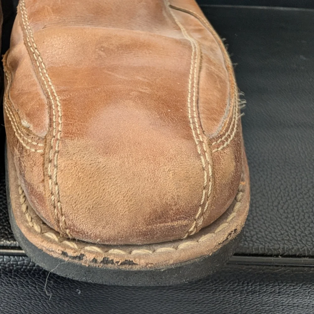 Sandro Comfort Leather‎ Loafers Men’s 13D Tan Brown Slip On Shoes Made in Brazil